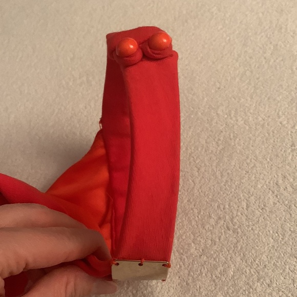 BEBE Red Halter Dress XS with Gold choker finish - Picture 6 of 7